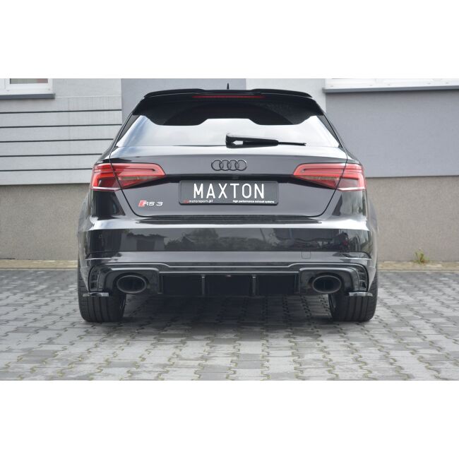 Maxton Design Heckdiffusor Ansatz für Audi RS3 8V FL Sportback schwarz Hochglanz