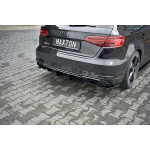 Maxton Design Heckdiffusor Ansatz für Audi RS3 8V FL Sportback schwarz Hochglanz