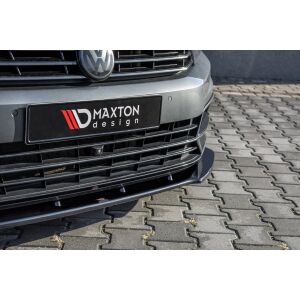 Maxton Design Front Ansatz V.1 / V1 für Volkswagen Passat R-Line B8 schwarz Hochglanz