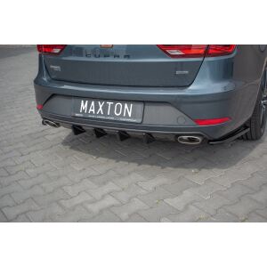 Maxton Design Heckdiffusor Ansatz V.1 / V1 für Seat Leon Cupra Mk3 FL Sportstourer schwarz Hochglanz