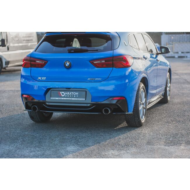 Maxton Design Heck Ansatz Flaps Diffusor für BMW X2 F39 M-Paket schwarz Hochglanz