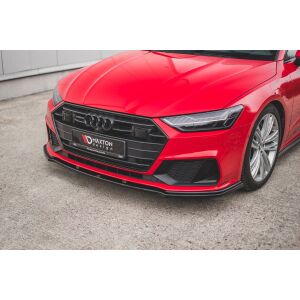 Maxton Design Front Ansatz V.2 / V2 für Audi A7 C8 S-Line / S7 C8 schwarz Hochglanz