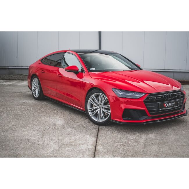 Maxton Design Seitenschweller Ansatz für Audi A7 C8 S-Line / S7 C8 schwarz Hochglanz