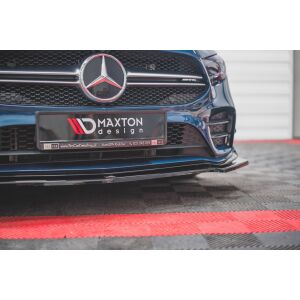 Maxton Design Front Ansatz V.1 / V1 für Mercedes A35 AMG / AMG-Line W177  schwarz Hochglanz