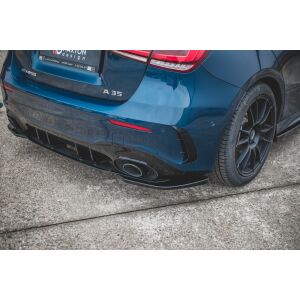 Maxton Design Heck Ansatz Flaps Diffusor für Mercedes A35 AMG Hatchback W177  schwarz Hochglanz