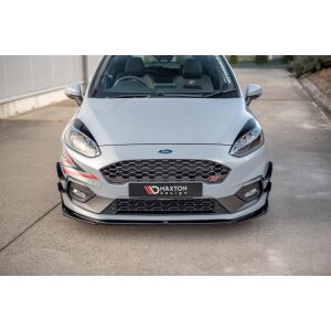 Maxton Design Front Ansatz V.4 / V4 für Ford Fiesta Mk8 ST / ST-Line schwarz Hochglanz