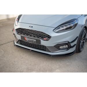 Maxton Design Front Ansatz V.4 / V4 für Ford Fiesta Mk8 ST / ST-Line schwarz Hochglanz
