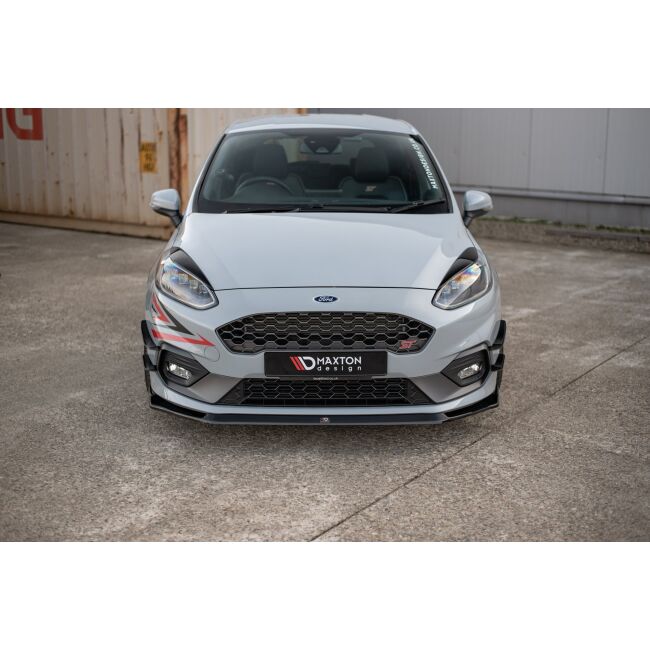 Maxton Design Scheinwerfer Blenden Böser Blick für Ford Fiesta Mk8 ST / ST-Line / Standard schwarz Hochglanz