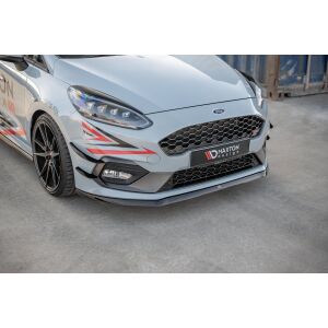Maxton Design Front Ansatz V.6 / V6 für Ford Fiesta Mk8 ST / ST-Line schwarz Hochglanz
