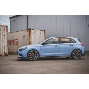 Maxton Design Seitenschweller Ansatz für V.5 / V5 Hyundai I30 N Mk3 / Mk3 FL Hatchback/ Fastback schwarz Hochglanz