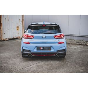 Maxton Design Mittlerer Heckdiffusor Ansatz DTM Look für Hyundai I30 N Mk3 Hatchback schwarz Hochglanz