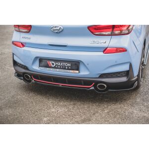 Maxton Design Mittlerer Heckdiffusor Ansatz DTM Look für Hyundai I30 N Mk3 Hatchback schwarz Hochglanz