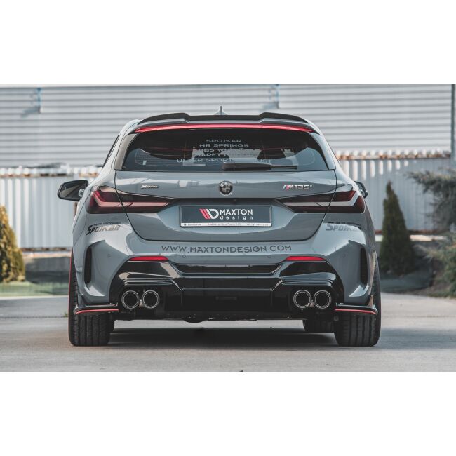 Maxton Design Heckdiffusor Ansatz V.2 / V2 für BMW 1er F40 M-Paket/ M135i schwarz Hochglanz