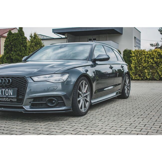 Maxton Design Dokladki ProgÃ³w Audi S6 / A6 S-Line C7 FL  schwarz Hochglanz