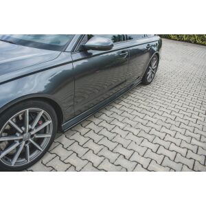 Maxton Design Dokladki ProgÃ³w Audi S6 / A6 S-Line C7 FL  schwarz Hochglanz