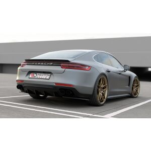 Maxton Design Heckdiffusor Ansatz für Porsche Panamera Turbo 971 schwarz Hochglanz