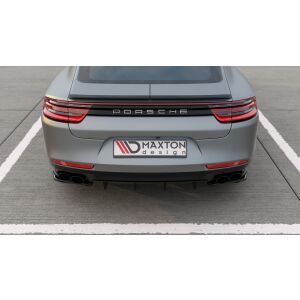 Maxton Design Heckdiffusor Ansatz für Porsche Panamera Turbo 971 schwarz Hochglanz