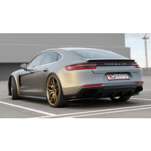 Maxton Design Heck Ansatz Flaps Diffusor für Porsche Panamera Turbo 971 schwarz Hochglanz