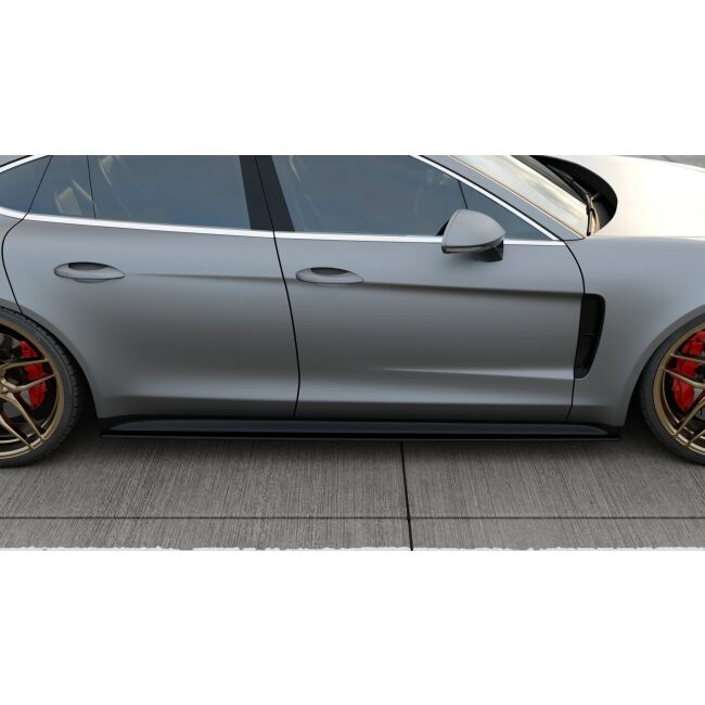 Maxton Design Seitenschweller Ansatz für Porsche Panamera Turbo / GTS 971 schwarz Hochglanz