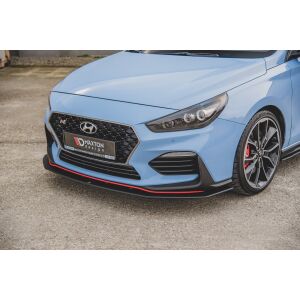 Maxton Design Robuste Racing Front Ansatz für passend +Flaps für Hyundai I30 N Mk3 Hatchback / Fastback schwarz Hochglanz