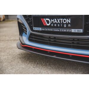 Maxton Design Robuste Racing Front Ansatz für passend +Flaps für Hyundai I30 N Mk3 Hatchback / Fastback schwarz Hochglanz