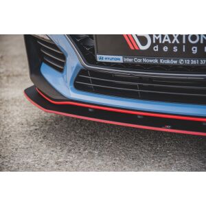 Maxton Design Robuste Racing Front Ansatz für passend +Flaps für Hyundai I30 N Mk3 Hatchback / Fastback schwarz Hochglanz