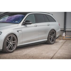 Maxton Design Seitenschweller Ansatz für Mercedes-Benz E63 AMG Kombi/Limousine S213/W213 schwarz Hochglanz