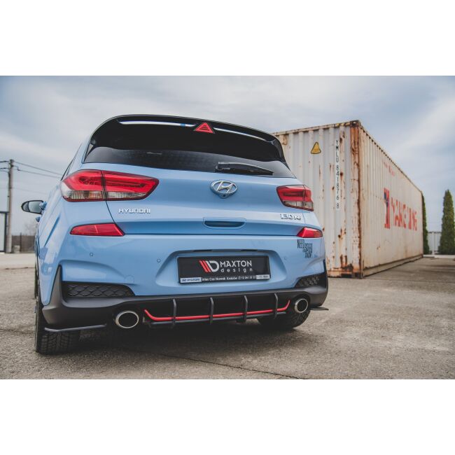 Maxton Design Robuste Racing Heckschürze V.1 / V1 für Hyundai I30 N Mk3 Hatchback