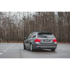 Maxton Design Heck Ansatz Flaps Diffusor für BMW 3er E91 Facelift schwarz Hochglanz
