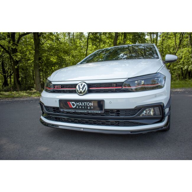 Maxton Design Front Ansatz V.3 / V3 für VW Polo GTI Mk6 schwarz Hochglanz