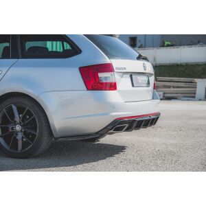 Maxton Design Heck Ansatz Flaps Diffusor V.2 / V2 für Skoda Octavia RS Mk3/Mk3 FL Hatchback/Kombi  schwarz Hochglanz