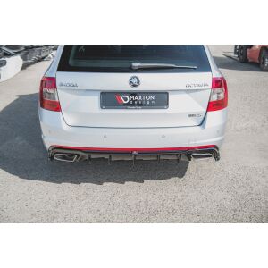 Maxton Design Heck Ansatz Flaps Diffusor V.2 / V2 für Skoda Octavia RS Mk3/Mk3 FL Hatchback/Kombi  schwarz Hochglanz