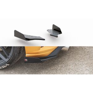 Maxton Design Robuste Racing Heck Ansatz Flaps Diffusor +Flaps für Ford Focus ST Mk4 schwarz Hochglanz