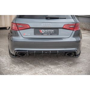 Maxton Design Heck Ansatz Flaps Diffusor V.2 / V2 für Audi RS3 8V Sportback schwarz Hochglanz