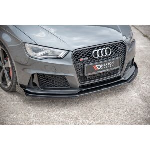 Maxton Design Robuste Racing Front Ansatz für passend +Flaps für Audi RS3 8V Sportback schwarz Hochglanz