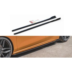 Maxton Design Seitenschweller Ansatz für V.4 / V4 Ford Focus ST / ST-Line Mk4 schwarz Hochglanz