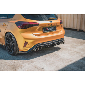Maxton Design Heck Ansatz Flaps Diffusor V.3 / V3 für Ford Focus ST Mk4  schwarz Hochglanz