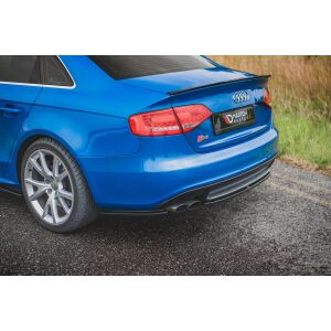 Maxton Design Heck Ansatz Flaps Diffusor für Audi S4 / A4 S-Line B8 Limousine schwarz Hochglanz
