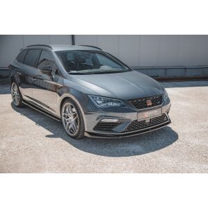 Maxton Design Front Ansatz V.5 / V5 für Seat Leon Cupra / FR Mk3 FL schwarz Hochglanz