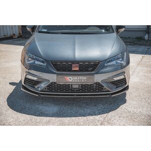 Maxton Design Front Ansatz V.6 / V6 für Seat Leon Cupra / FR Mk3 FL schwarz Hochglanz