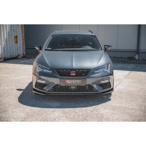 Maxton Design Front Ansatz V.7 / V7 für Seat Leon Cupra / FR Mk3 FL schwarz Hochglanz