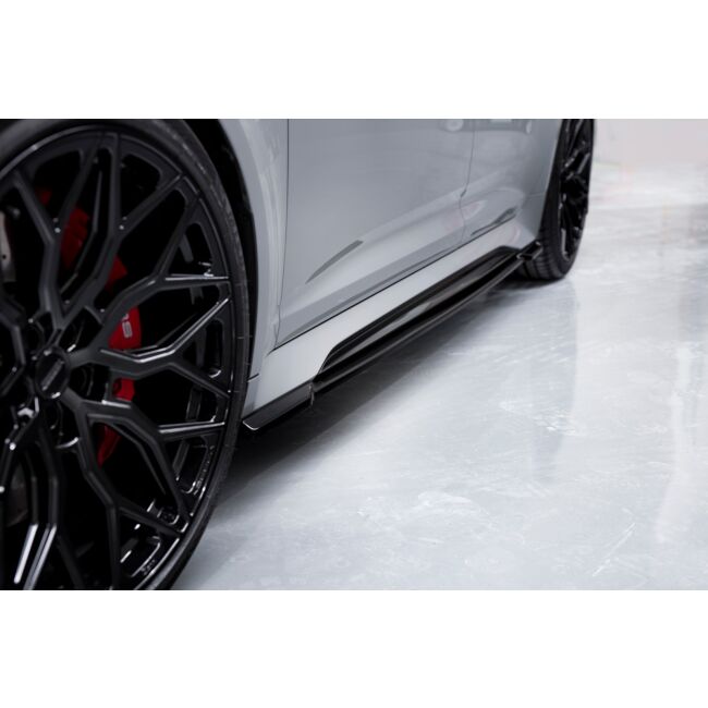 Maxton Design Seitenschweller Ansatz für V.1 / V1 für Audi RS6 C8 / RS7 C8 schwarz Hochglanz
