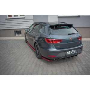 Maxton Design Heck Ansatz Flaps Diffusor V.4 / V4 für Seat Leon Cupra Mk3 FL Sportstourer schwarz Hochglanz