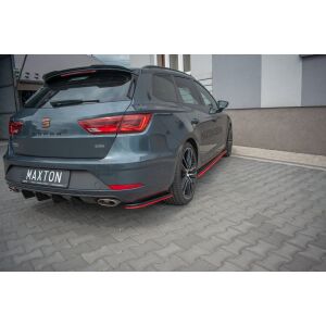 Maxton Design Heck Ansatz Flaps Diffusor V.4 / V4 für Seat Leon Cupra Mk3 FL Sportstourer schwarz Hochglanz