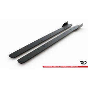 Maxton Design Robuste Racing Seitenschweller Ansatz für für + Flaps Ford Focus ST / ST-Line Mk4 schwarz Hochglanz