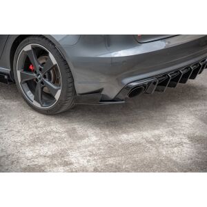 Maxton Design Robuste Racing Heck Ansatz Flaps Diffusor +Flaps für Audi RS3 8V Sportback schwarz Hochglanz