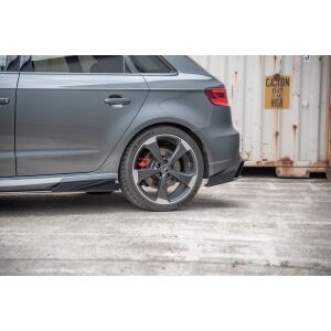 Maxton Design Robuste Racing Heck Ansatz Flaps Diffusor +Flaps für Audi RS3 8V Sportback schwarz Hochglanz