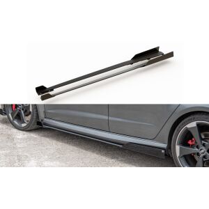 Maxton Design Robuste Racing Seitenschweller Ansatz für für + Flaps Audi RS3 8V Sportback schwarz Hochglanz