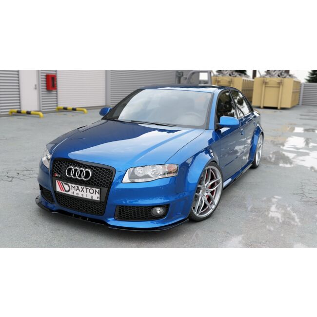 Maxton Design Front Ansatz V.2 / V2 für Audi RS4 B7 schwarz Hochglanz