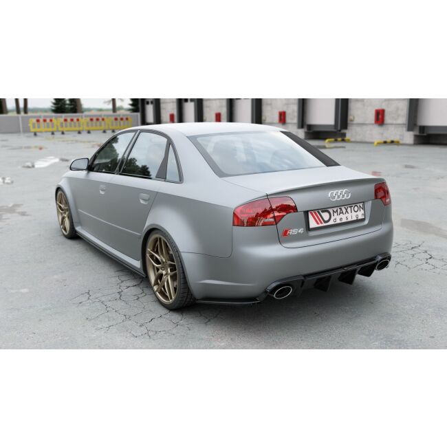 Maxton Design Heckdiffusor Ansatz für Audi RS4 B7 schwarz Hochglanz